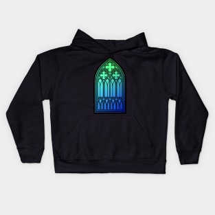 Gothic Window Green Kids Hoodie